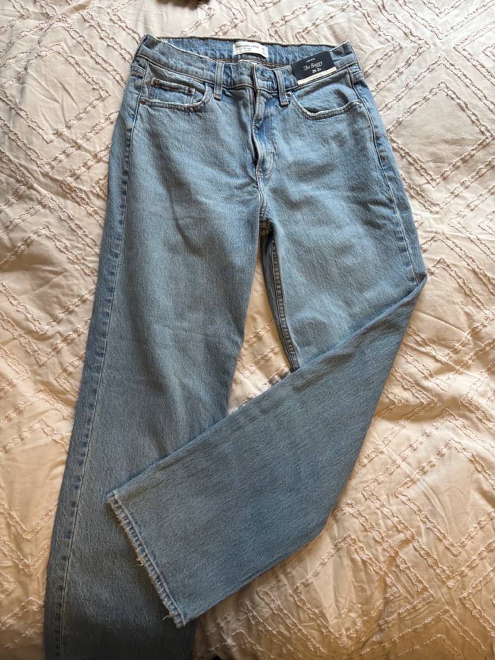 Abercrombie & Fitch Curve Love The Baggy Low Rise Light Wash Jeans | Sz 26